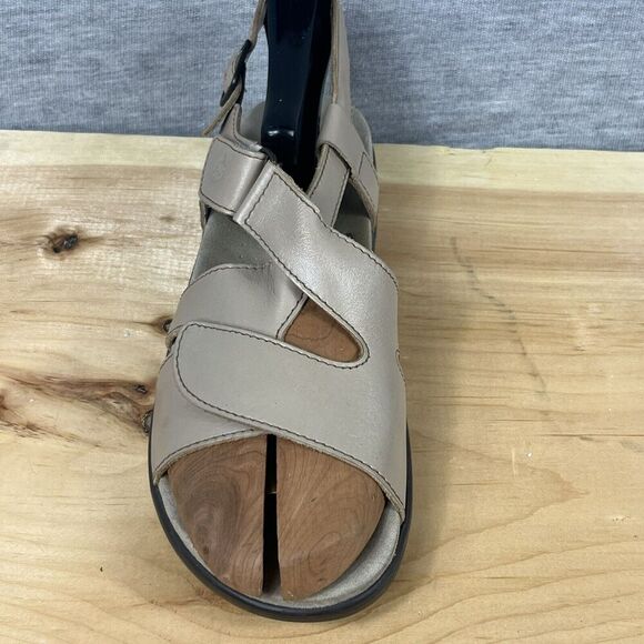 SAS HUGGY Cross Strap Sandals Leather Adjustable Comfort Truffle Tan Size 8.5 - Picture 2 of 10